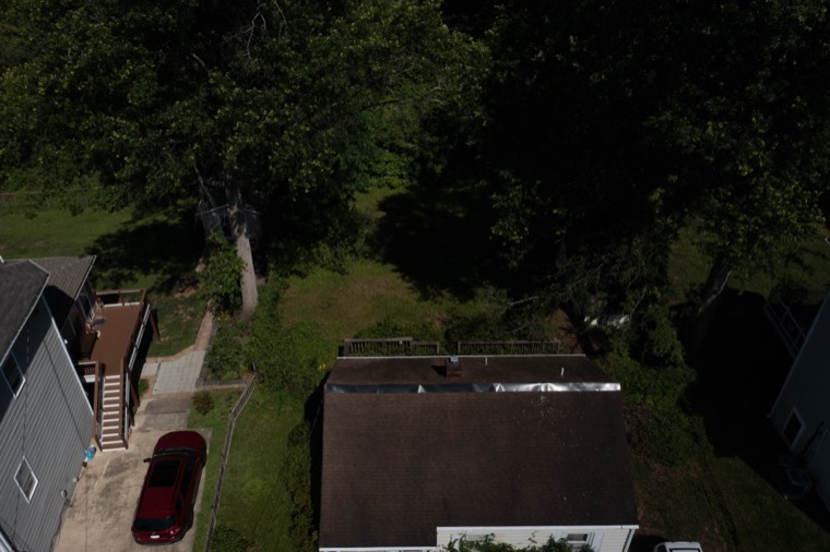 Aerial over the rear of the lot