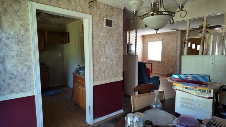 Looking toward the existing kitchen