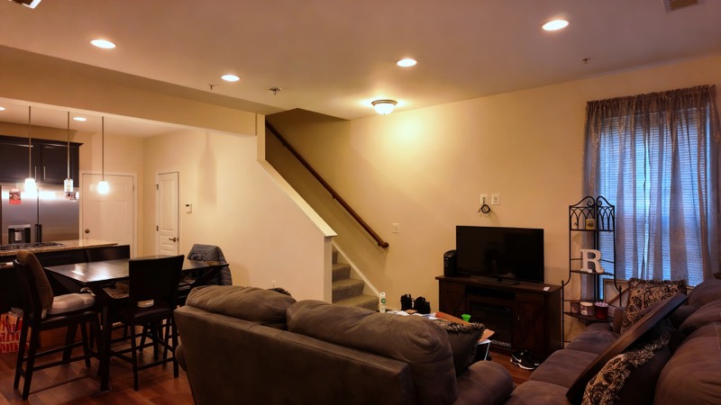 Open living and dining area
